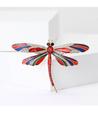 Creative Alloy Enamel Dragonfly Brooch For Women