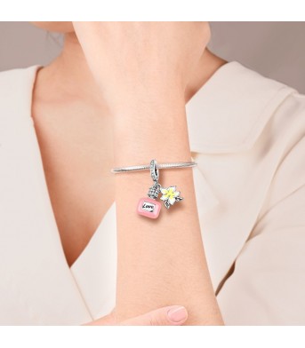 Silver-plated DIY Love Confession Beaded Bracelet Jewelry