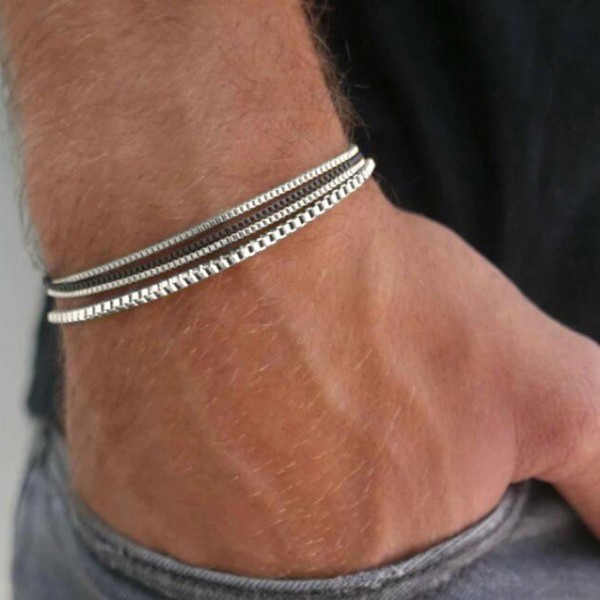 Minimalist Instagram-style Stainless Steel 4-piece Bracelet Set