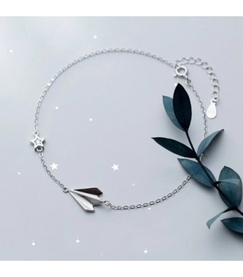 Paper airplane anklet stars