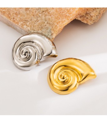 Conch-shaped Stainless Steel Brooch For Women