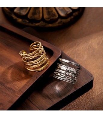 Stainless Steel Braided Open-ring Band