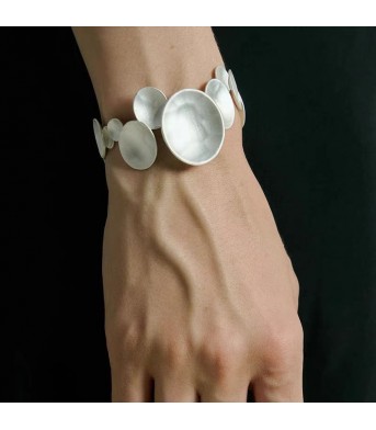 Irregular Round Fired White Bracelet Ring For Women