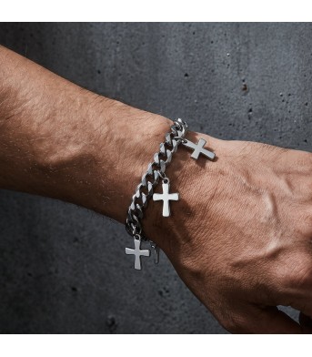 Titanium Steel Cuban Chain Bracelet For Men