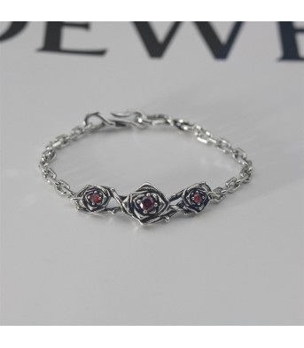 Vintage High-end Diamond-studded Rose Bracelet