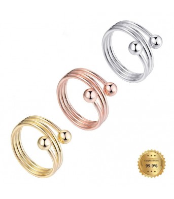 Red Copper Multi-layer Cross-round Bead Ring