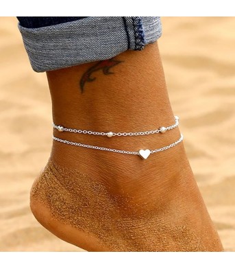 Double-layer love anklet