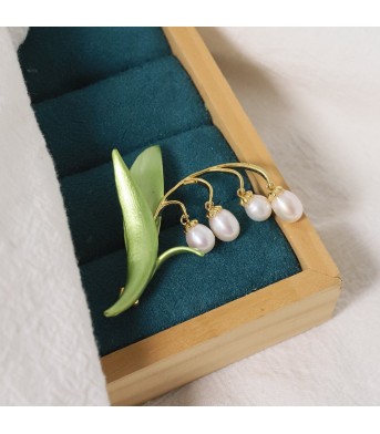 Lily Of The Valley Elegant Womens Copper-Plated Brooch