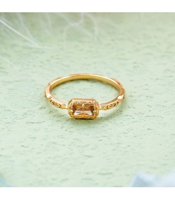 Simple And Versatile Coffee-colored Zircon Ring