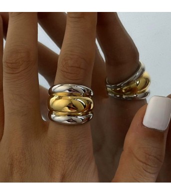 Stainless Steel Exaggerated Vintage Ring Niche Hand Accessory