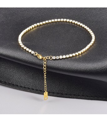 Titanium Steel Zircon Anklet Gold Containing Tail Chain Women's Summer Item Anklet