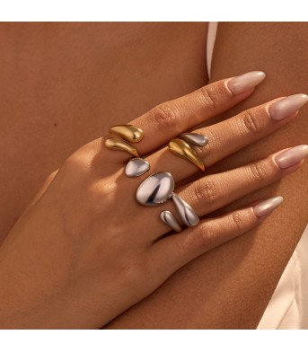 Stainless Steel Smooth-surface Water-drop Ring